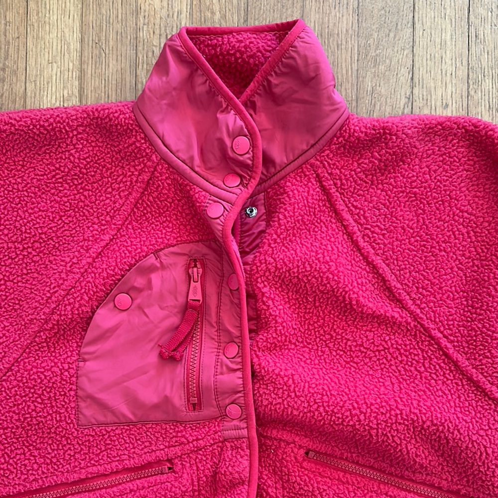 FP Movement by Free People Hit the Sloped Red Fleece Jacket - Picture 2 of 7